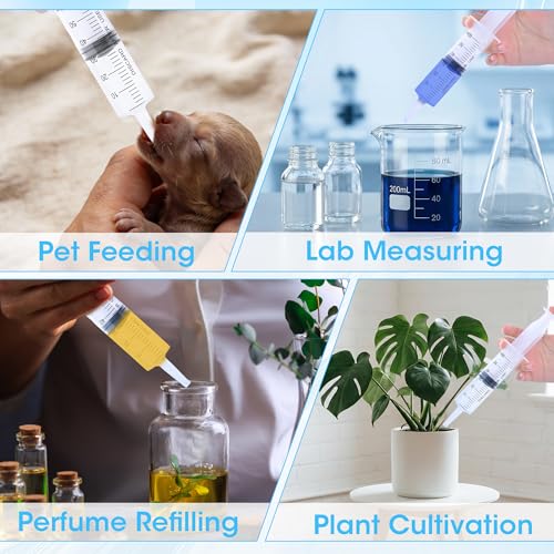 Image of 10 Pack 60mL Plastic Syringes for Liquid - Large Syringe Without Needle for Liquid, Measurement & Scientific Labs