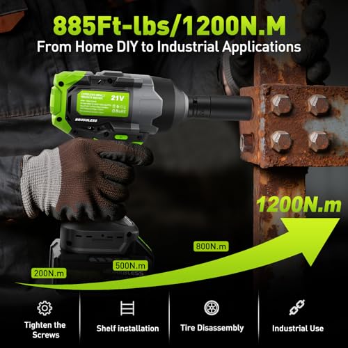 WorkBless 885ft-Lbs Impact Wrench
