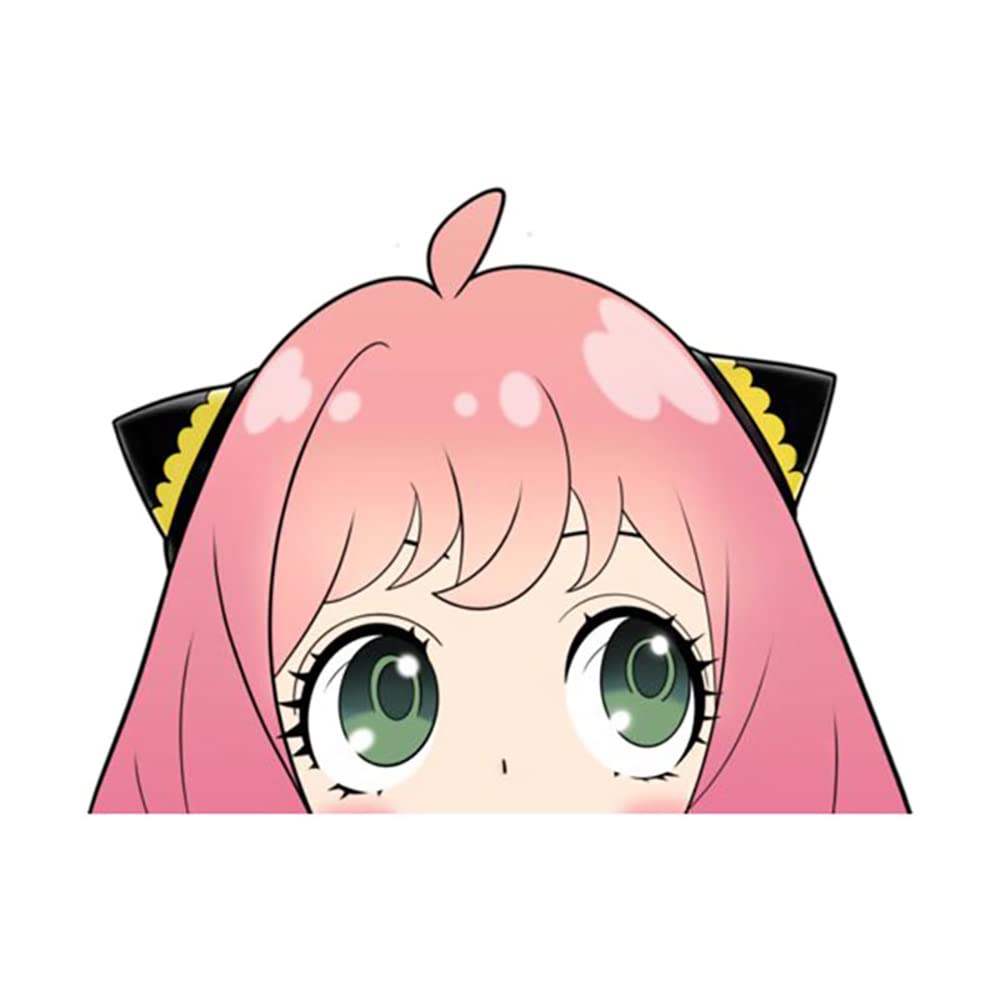 BLKUOPAR 5.1'' Anime Spy x Famliy Anya Forger Peeker Sticker Vinyl JDM Decals for Laptop Window Bumper Windshield Auto Accessories -