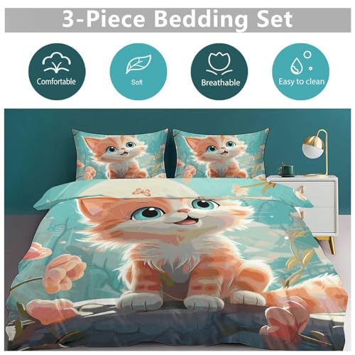 Parure de lit motif chats mignons housse de couette grand lit pour nuits douces - 6