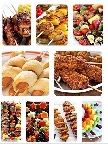 Image of Deera 12 Inch Bamboo BBQ Skewers Pack of 100 - 5mm Thick Heavy Duty Grilling Sticks - Splinter-Free Smooth - Eco-Friendly Disposable