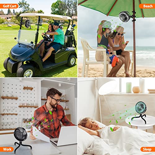 Image of AMACOOL 10000mAh Portable Stroller Fan, 48H Ultra-long Running, 7 inch Battery Operated Baby Fan with Light, Timer, Rechargeable Clip on Fan for Car Seat Treadmill Golf Cart Camping Travel Essentials