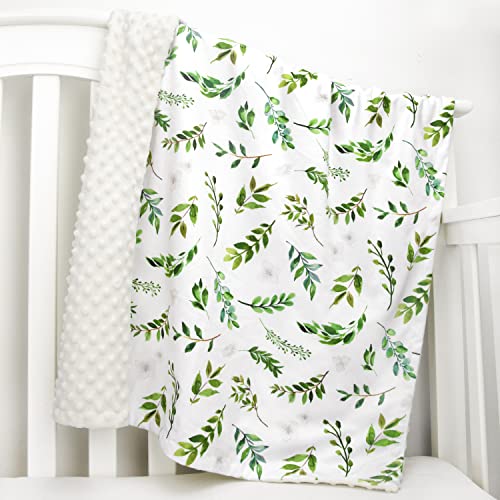 Boritar Floral Leaf Baby Blanket For Boys Girls Super Soft Double Layer Minky With Dotted Backing For Nursery Stroller Crib Bed Newborns Spring Summer Fresh Design 30 X 40 Inch(75X100Cm) #TOP6