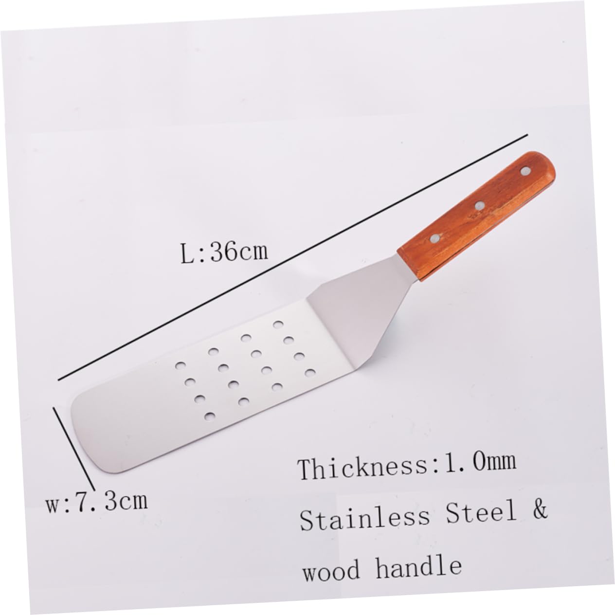 BRIGHTFUFU 1pc Stainless Steel Steak Shovel with Handle Versatile Pancake and Barbecue Turner Baking Tool for Home Restaurant and Outdoor Cooking