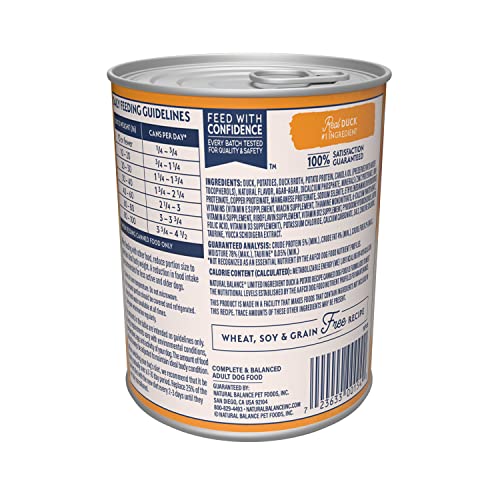 Pure Steadiness Restricted Ingredient Grownup Grain-Free Moist Canned Canine Meals, Reserve Duck & Potato Recipe, 13 Ounce (Pack of 12) Pure Steadiness Restricted Ingredient Grownup Grain-Free Moist Canned Canine Meals, Reserve Duck & Potato Recipe, 13 Ounce (Pack of 12)