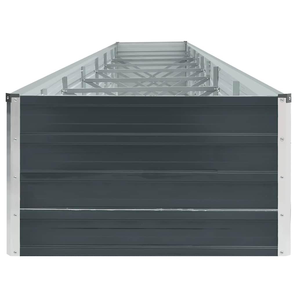 vidaXL Letto Rialzato da Giardino Fioriera Vaso Esterno Fiori Aiuola Portavasi Arredo Cassette Giardinaggio in Acciaio Zincato 600x80x45 cm Antracite