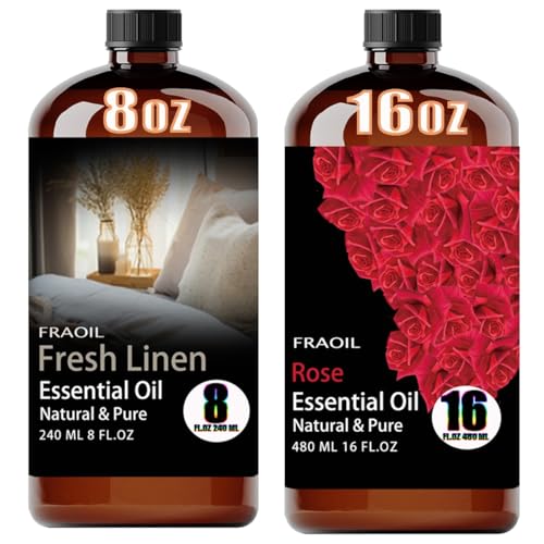 Aceite Esencial de Fresh Linen y Rosa 8 y 16 Fl Oz
