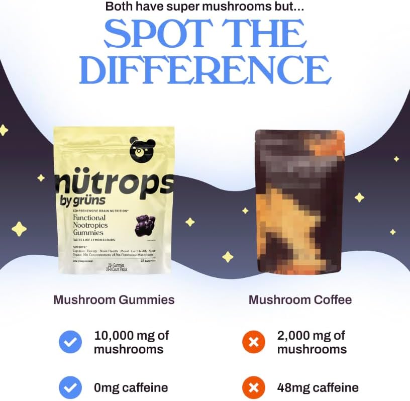 Miniatura 9 de Gruns Superfood Green + New Nütrops Gummy Bear - Paquete sin azúcar, suplemento nutricional 2 unidades, multivitamínico + prebióticos + verduras +