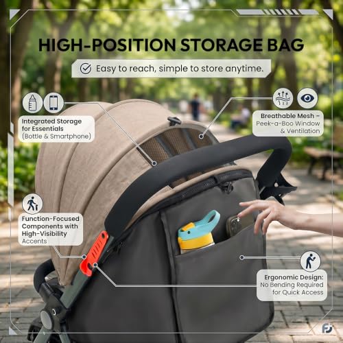 Image of StarAndDaisy Foldable Stroller for Baby 0-3 Years Infant & Toddler / Travel Pram for Baby with Adjustable Canopy & Footrest with Lockable Wheels, Multi-Level Recline , Removable Tray , Safety Harness Belt (Brown)