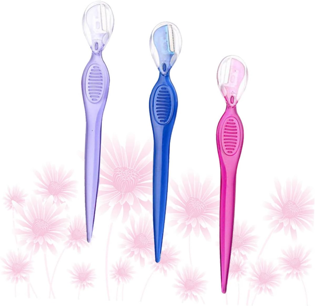 3Pcs Stainless Steel Eyebrow Razors for Women, Portable Trimmers
