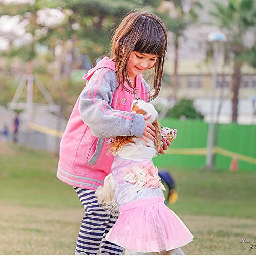 2 Pieces Spring Summer Pet Dog Dresses Lovely Puppy Skirt Flower Lace Skirt Cute and Elegant Princess Tutu Dog Dress for… - Image 6