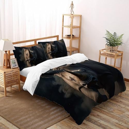 Housse de couette rhinocéros en microfibre douce pour lit 260x220
