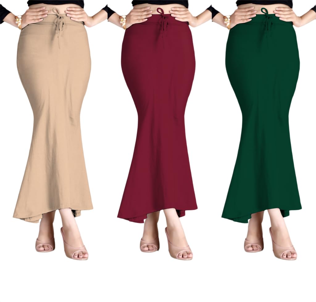 Women's Lycra Shapewear Petticoat - Saree Shapewear for Slim Look & Comfort Shapwear Pack of 3Shapwear-B-image-5