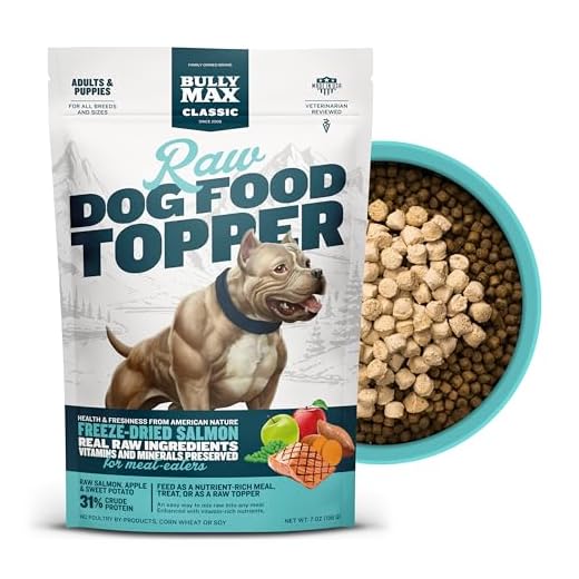 Bully Max Freeze-Dried Raw Dog Food Toppers for Puppies & Adult Dogs - Salmon with Real Fruits & Veggies - Meal Enhancers with Vitamins & Minerals - Feed as Puppy Treat or Dog Meal