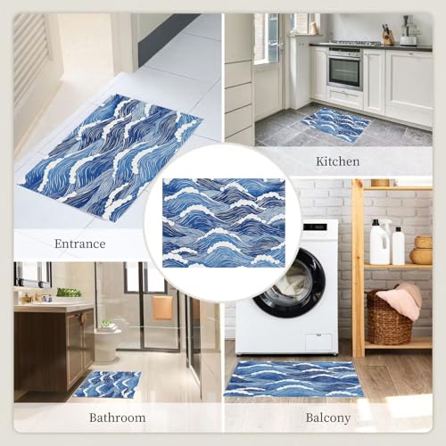 Tapis de chambre ukiyo-e indigo pour bureau calme - 8