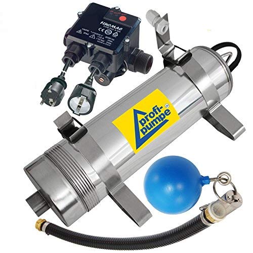 Preisvergleich Produktbild REGENWASSERPUMPE HAUSWASSERWERK, Tauchpumpe TAUCHDRUCKPUMPE REGENWASSERPUMPE Regen-Star SUPER 1000, 19m Kabel, ZISTERNENPUMPE für REGENWASSERNUTZUNG, REGENTANK, ERDTANK, ZISTERNE, REGENWASSERTANK, WASSERSPEICHER, REGENBEHÄLTER, REGENTONNE, REGENFASS Pumpe mit SCHWIMMENDE ENTNAHME + PUMPENHALTERUNG, Durchflusswächter Fluomac vk, EU-Qualitätprodukt zum SONDERPREIS!