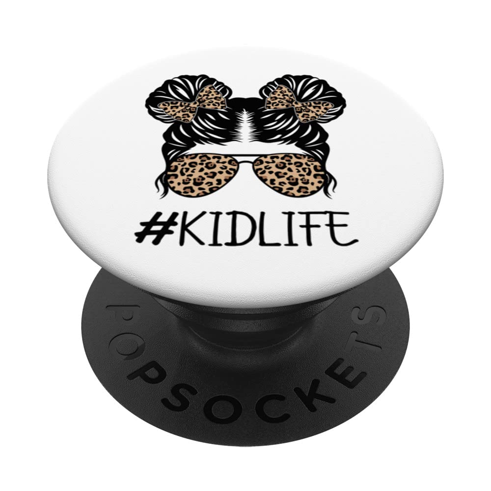 Kidlife Girl, Cute Leopard Print Hair Bows & Sunglasses PopSockets Swappable PopGrip