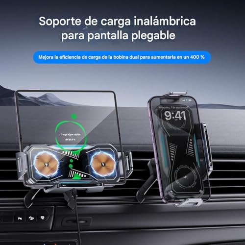 Cargador inalámbrico para coche retráctil que evita cables en tus rutas de trabajo 3