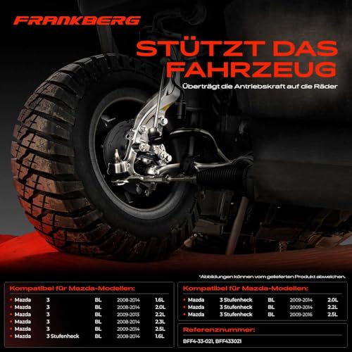 Frankberg Achsschenkel Radaufhängung Vorne Rechts Kompatibel mit 3 BL Schrägheck Stufenheck 1.6L-2.5L 2008-2016 Replace# BFF433021