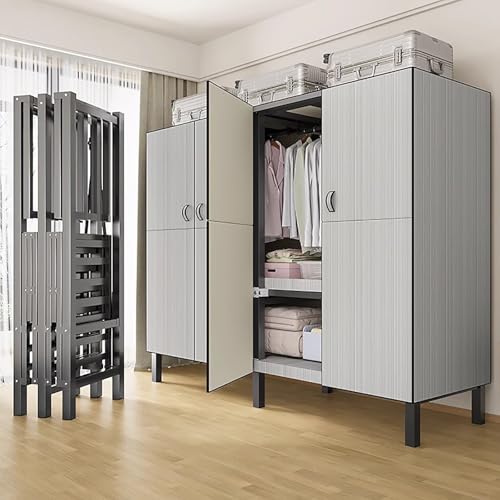 FAXJRU Armario Portátil Plegable, Tela para Ropa con Puerta magnética, Estante de Almacenamiento, Adecuado Ropero, Organizar Estantes Doblar para Dormitorio y Sala de Estar(170cm/67in)