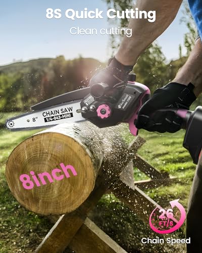 Image of Mini Chainsaw with 1000W Brushless Motor, 8 inch & 6 inch 2 Batteries