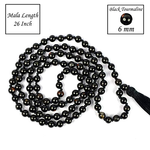 Image of Reiki Crystal Products Natural Reiki Feng-Shui Mala Necklace 6 mm Crystal Stone 108 Bead Jaap Mala for Men and Women