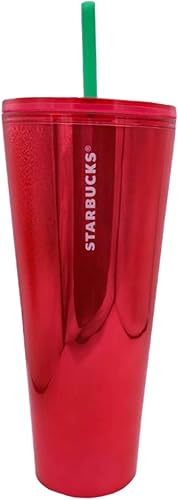 Starbucks Vaso rojo con popote para frío, 24 onzas, vaso Venti