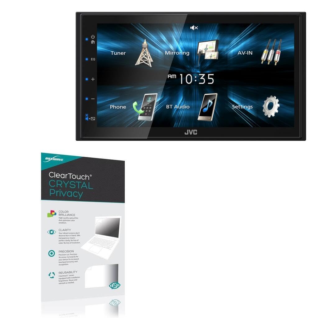 BoxWave Screen Protector Compatible With JVC KW-M150BT - ClearTouch Crystal Privacy (2-Pack), Privacy Screen Protector Flexible Film Clear