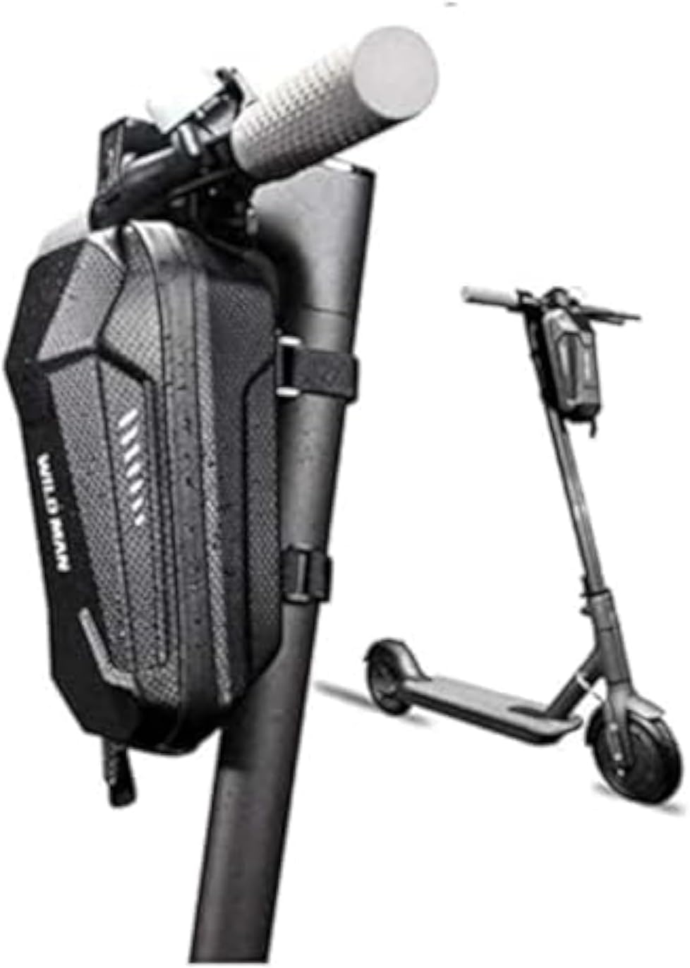 Electric Scooter Front Hanging Storage Bag - Large Capacity Suspension Handlebar Bag Durable EVA for Charger Repair Tool for Xiaomi MI Mijia M365 Sedway Ninebot ES ES1/ES2/ES3/ES4 (Black, 3L)