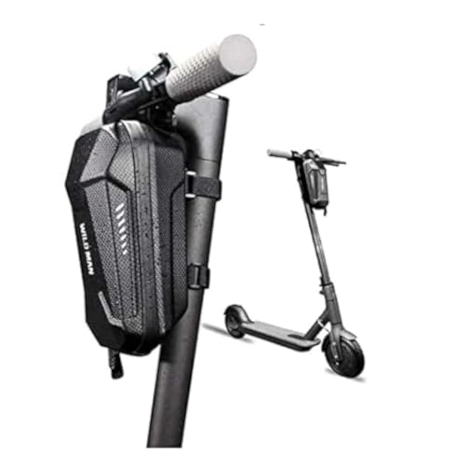 Electric Scooter Front Hanging Storage Bag - Large Capacity Suspension Handlebar Bag Durable EVA for Charger Repair Tool for Xiaomi MI Mijia M365 Sedway Ninebot ES ES1/ES2/ES3/ES4 (Black, 3L)