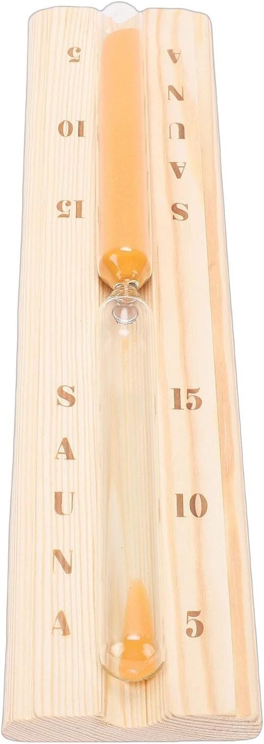 hourglass Sand Timer, Rotating Wooden Sauna Hourglass 15 Minutes Wall Mounted