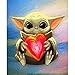 Diamond Painting Erwachsene Set ,5D DIY Cross Stitch Stickerei Malerei Kits, Zahlen Full Drill Kristall Set, Stickerei Kunsthandwerk House Wall Dekoration (Baby Yoda, 40X30cm)