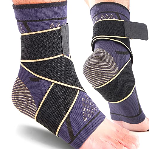 Jl Pjqiang Copper Ankle Brace (1 Pack),Breathable Ankle Compression Sock For Women&Men, Adjustable Foot Sleeve Sock For Plantar Fasciitis Relief,Ankle Support With Ice Pack,L #TOP26