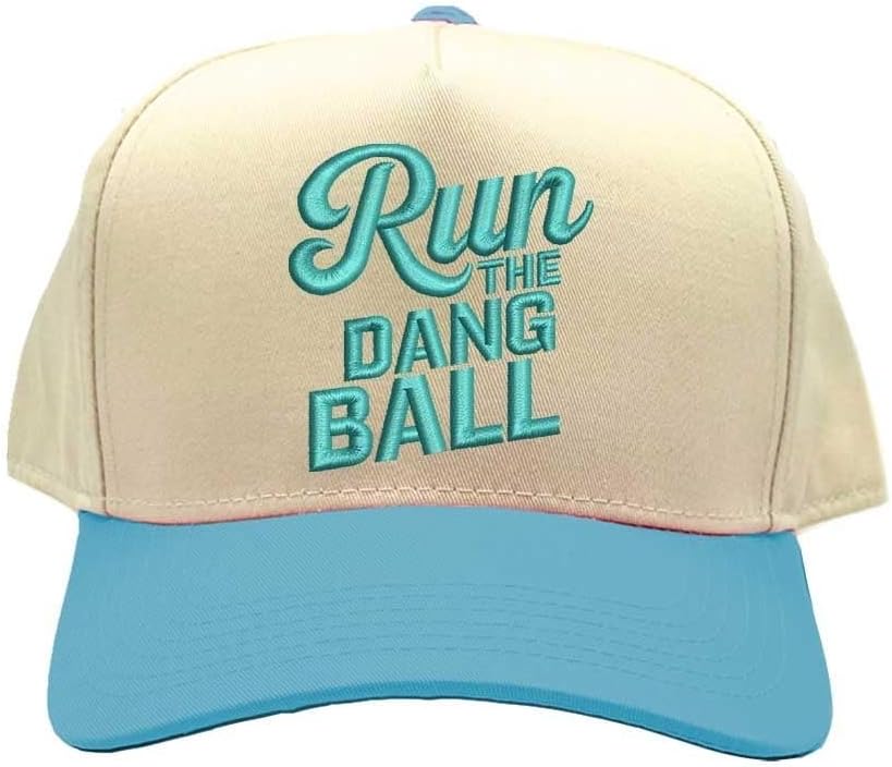 Run The Dang Ball Two Tone Baseball Hat Adjustable Baseball Cap for Streetwear, Tailgates, Rodeos & Festival Fashion