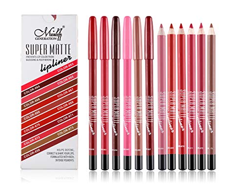 Wismee-12-Colors-Lip-Liner-Professional-Matte-Lip-Liner-Pencil-Set-with-Sharpener-Waterproof-Long-Lasting-Smooth-Natural-Filler-Contour-Shaping-Lip-Makeup-for-Woman-Soft-Lip-Liner-Pen-Makeup-Cosmetic Wismee 12 Colors Lip Liner Professional Matte Lip Liner Pencil Set with Sharpener Waterproof Long Lasting Smooth Natural Filler Contour Shaping Lip Makeup for Woman Soft Lip Liner Pen Makeup Cosmetic