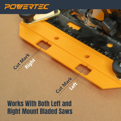 Image of POWERTEC 53 Inch Circular Saw Track Guide Rail System - Precision Rip-Cut and Cross-Cut Guide for Sheet Goods, Plywood, Panels, and DIY Woodworking (72094)