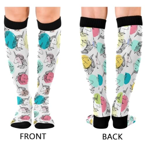 Image of Wusikd Pirate Skulls Compression Socks for Women and Men Circulation Cute Long Socks for Athletic Running 1