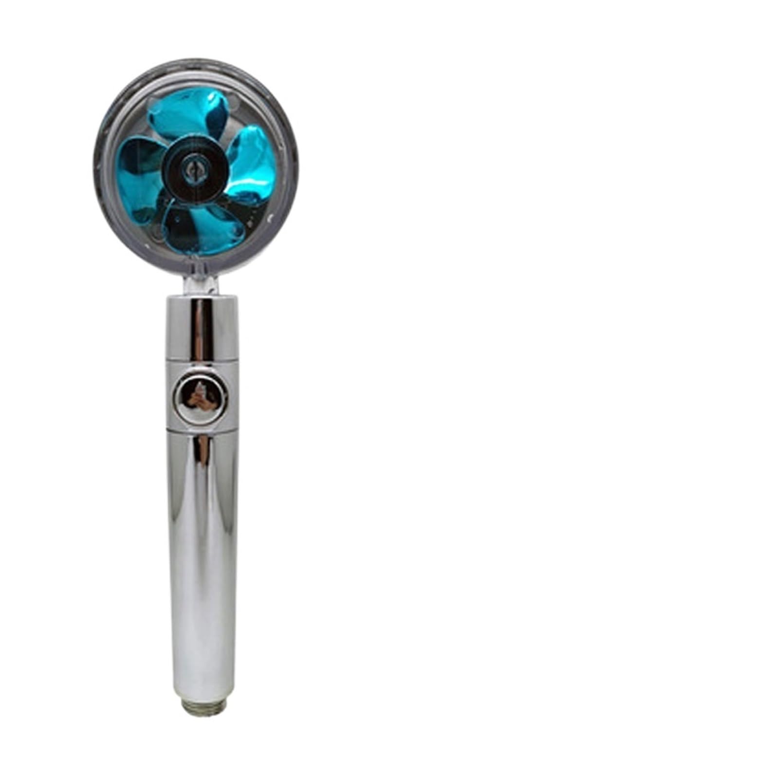 Shower Head Shower Head High-Pressure Handheld Turbo Fan Showerhead with 5 Filters Water Saving Spray Rainfall Bathroom Accessories(Blue)