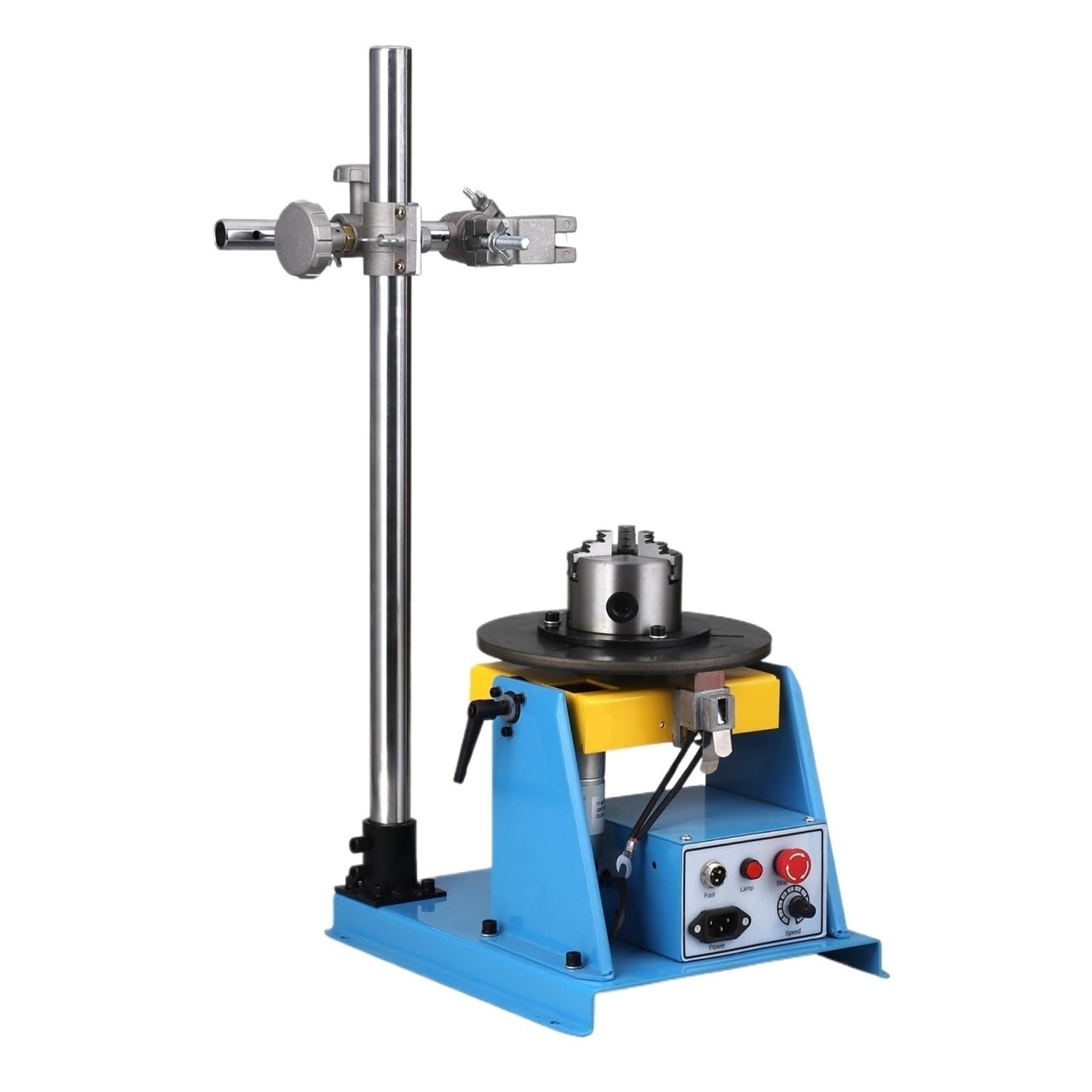 10KG Rotary Welding Positioner Turntable Stepless Speed Tilte Table Three-jaw Annular Positioning Machine Smooth Rotation(80mm chuck A)