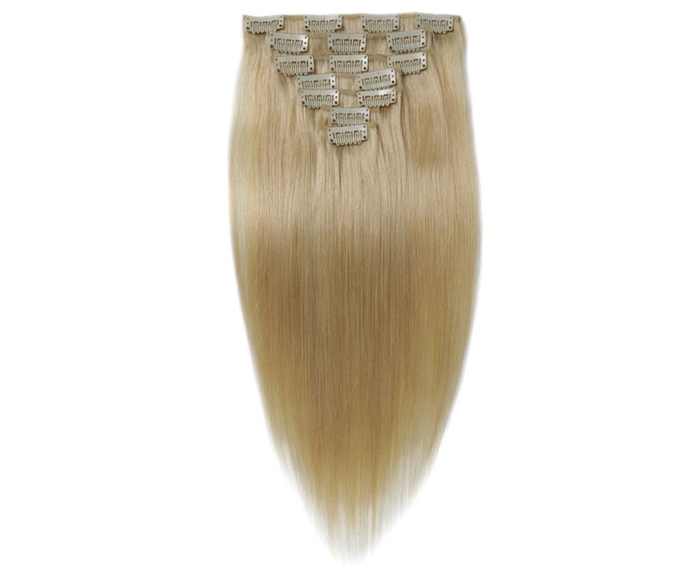 Cheap SYN Hair Extensions 22 Inches Bleach Blonde Clip in