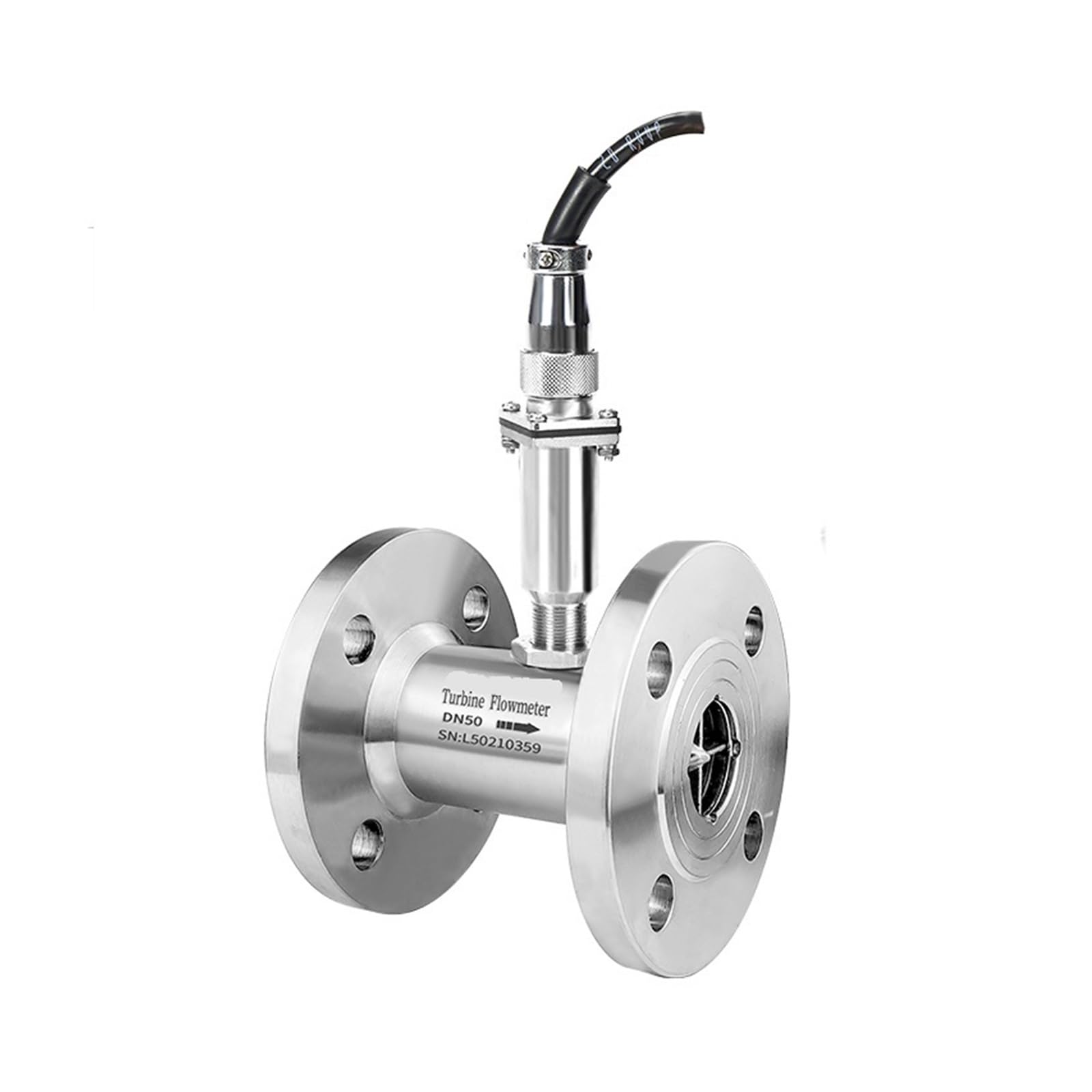 Durchflussmesser Wasserdurchflussmesser Sensor Turbinendurchflussmesser Flanschanschluss Impulssignal 2 Zoll 3'(DN15)