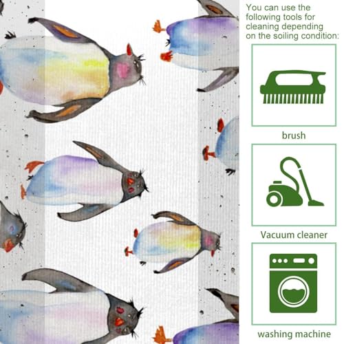 Alfombrillas de cocina absorbentes lavables con dibujo de pingüinos 2 uds 5