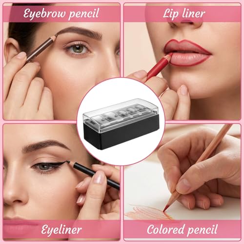2Stück Make-up-Stiftspitzer mit fünf Löchern Kosmetikstift Multispitzer Spitzer Kosmetikstifte Universal Anspitzer für Augenbrauenstift Makeup Bleistiftspitzer für Kajal Eyeliner Camouflage Stick