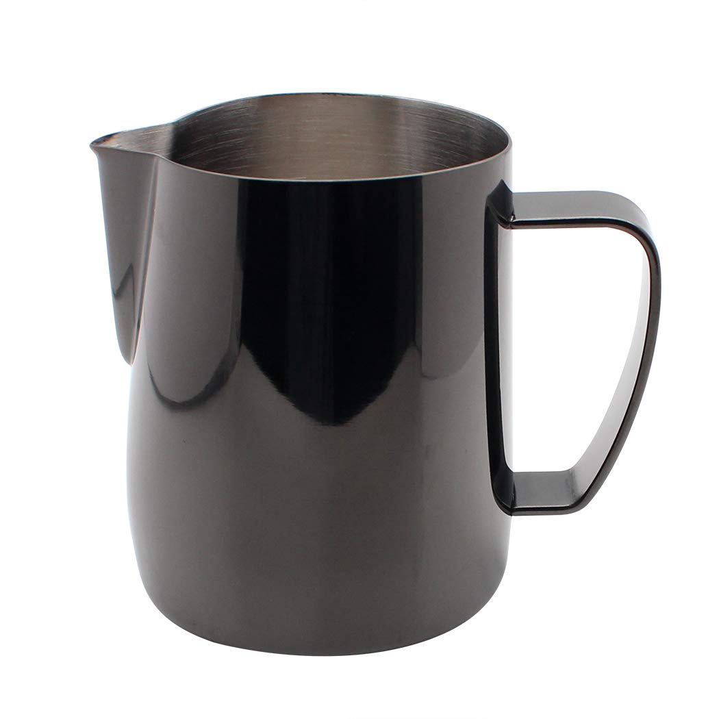 Jarra De Espuma De Leche De Acero Inoxidable Chapada En Titanio Arte Latte Crema Taza De Café Latté Capuchino Negro 350ML