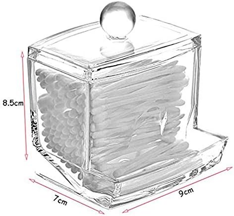 LAAT Acrylic Cotton Box Stems Holder Box Cotton-Pad Dispenser Transparent Storage Box Storage Case for Makeup Cosmetic (Not Include Cotton Swabs)