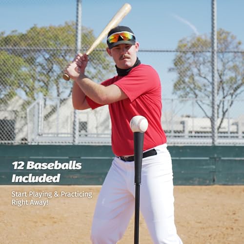 ZELUS 7x7ft Baseball Net with Tee, 12 Baseballs and Carry Bag, Softball and Baseball for Batting Hitting and Pitching - Image 6