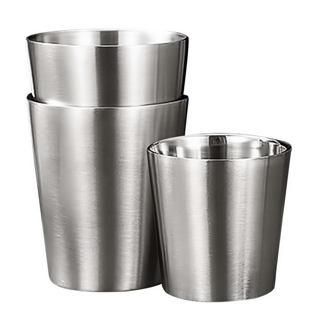 6 tazze isolanti a doppia parete in acciaio inox, 330 ml, impilabili
