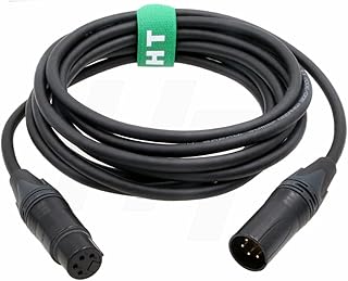 HangTon XLR 4 Pin Power Supply Cable Male to 4 Pin Female 3 Meter for Block Battery to Sony Canon Blackmagic Camera Monitor Recorder Mixer
