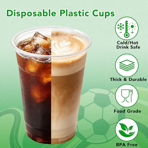 Sowinvent 18 oz Champion Cup Salute To Brazil, 5-Time World Soccer Champion, 24-Count Disposable Plastic Party Cups, National Flag Themed for Fan Event Decorations Game-Day Festival, VAI BRASIL 2026 — view 3