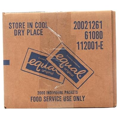 Equal 827553 Zero Calorie Sweetener, 0.035 oz Packet, 2000/Carton
